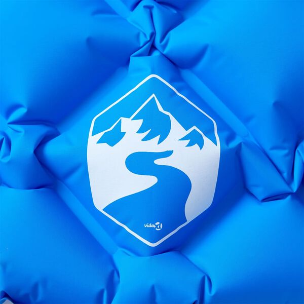 vidaXL Colch&oacute;n de camping inflable con almohada 1 persona azul