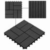 vidaXL Tile de Decking 11 pcs Negro 30 x 30 cm WPC