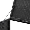 vidaXL Cobertizo triple de cubo basura ratán PE negro 229x78x120 cm