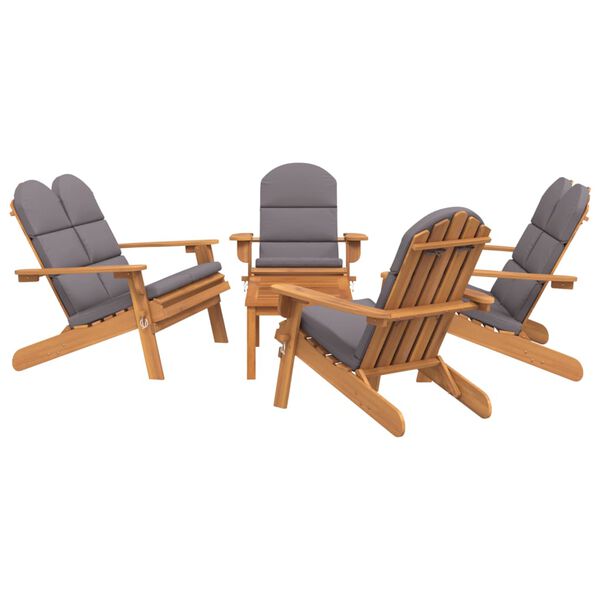 vidaXL Juego de muebles de jard&iacute;n Adirondack 5 piezas madera acacia