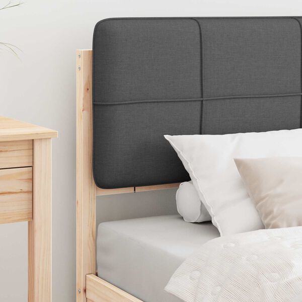 vidaXL Estructura de Cama con Cabecera Tapizada Gris oscuro