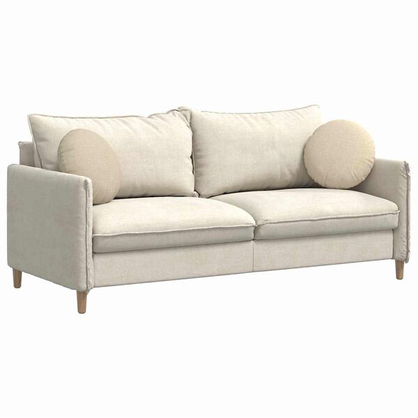 vidaXL Cojines para asiento 2 pcs Crema &Oslash;40 x 13 cm tela