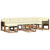 vidaXL Conjunto de sof&aacute;s de exterior 8 uds. Natural y Crema