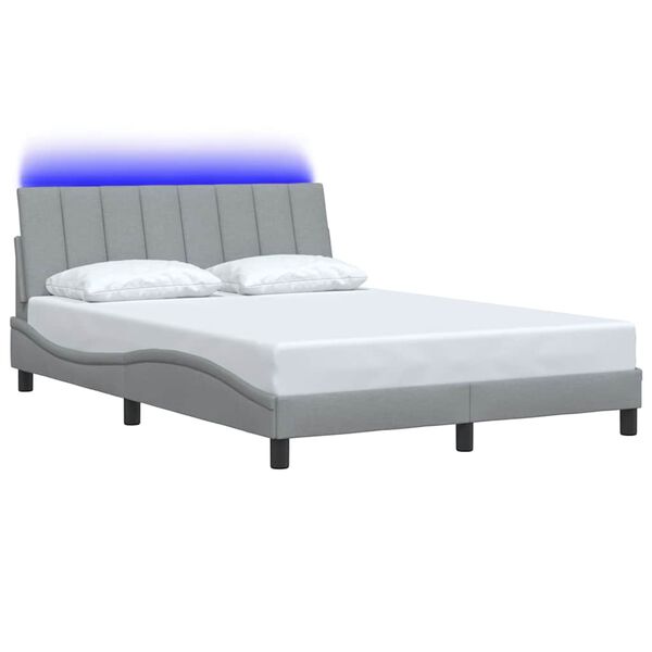 vidaXL Estructura de cama sin colchón Hanko tela gris claro 140x190 cm