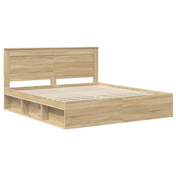 vidaXL Estructura de cama Sonoma 200 x 200 cm Madera de pino macizo