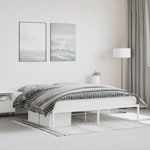 vidaXL Estructura de cama sin colch&oacute;n metal blanco 180x200 cm