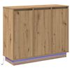 vidaXL Aparador LED Roble artisan 90 x 32 x 75 cm Madera de ingenier&iacute;a