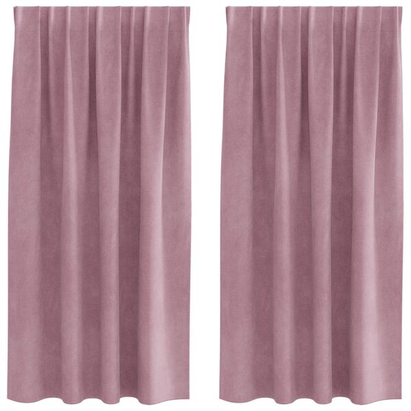 vidaXL Cortinas opacas 2 pcs Rosa Oscuro 140 x 175 cm Terciopelo
