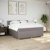 vidaXL Cama box spring con colch&oacute;n tela gris taupe 180x200 cm