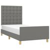 vidaXL Estructura de cama con cabecero de tela gris oscuro 80x200 cm