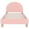 vidaXL Cama para ni&ntilde;os con cabecero Rosa 80 x 160 cm Tela de Oveja