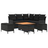 vidaXL Juegos de muebles 7 uds. Negro Rat&aacute;n sint&eacute;tico