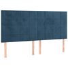 vidaXL Cama box spring colch&oacute;n y LED terciopelo azul oscuro 180x200 cm