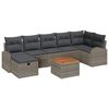 vidaXL Conjunto de sof&aacute;s de jard&iacute;n 8 uds. Gris Polirat&aacute;n