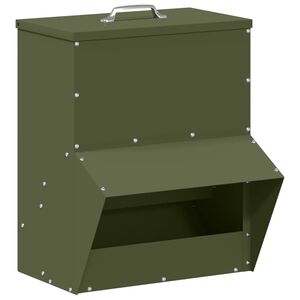 vidaXL Comedero para pollos Verde Oliva 20 x 25 x 35 cm