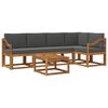 vidaXL Conjunto de sof&aacute;s de exterior 6 pcs Natural y Antracita