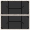 vidaXL Mesa de jardín superficie de vidrio y ratán PE gris 80x80x75 cm