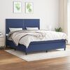 vidaXL Cama box spring con colch&oacute;n tela azul 180x200 cm