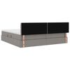 vidaXL Cama con almacenamiento y LED con LED Taup&eacute; 200 x 200 cm tela