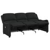 vidaXL Sillón reclinable de masaje de 3 plazas tela negro
