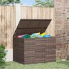 vidaXL Ba&uacute;l para cojines de jard&iacute;n rat&aacute;n PE marr&oacute;n 145x100x103 cm