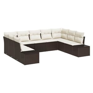 vidaXL Conjunto de sof&aacute;s de jard&iacute;n 9 uds. 8-N&uacute;mero de plazas