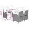 vidaXL Set comedor de jard&iacute;n 5 piezas y cojines rat&aacute;n sint&eacute;tico marr&oacute;n