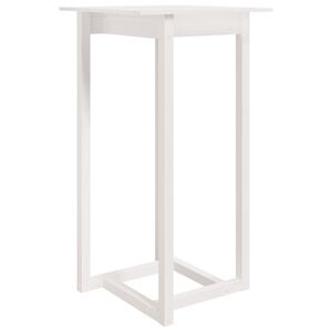 vidaXL Mesa alta de bar madera maciza de pino blanco 60x60x110 cm