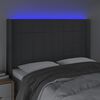 vidaXL Cabecero con LED de tela gris oscuro 147x16x118/128 cm