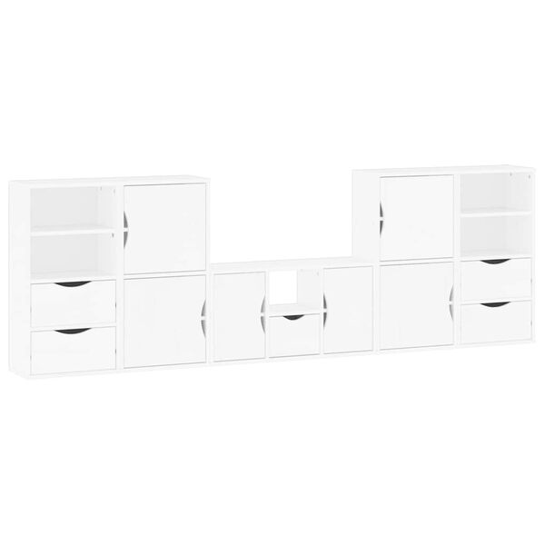 vidaXL Muebles de TV 5 uds. con almacenaje "ODDA" blanco madera pino