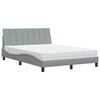 vidaXL Cama con colch&oacute;n Hanko tela gris claro 120x200 cm