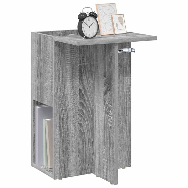 vidaXL Mesa Auxiliar Gris Sonoma 35 x 40 x 55 cm Madera de ingenier&iacute;a
