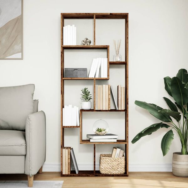 vidaXL Librer&iacute;a divisora madera ingenier&iacute;a envejecida 67x25x161,5 cm