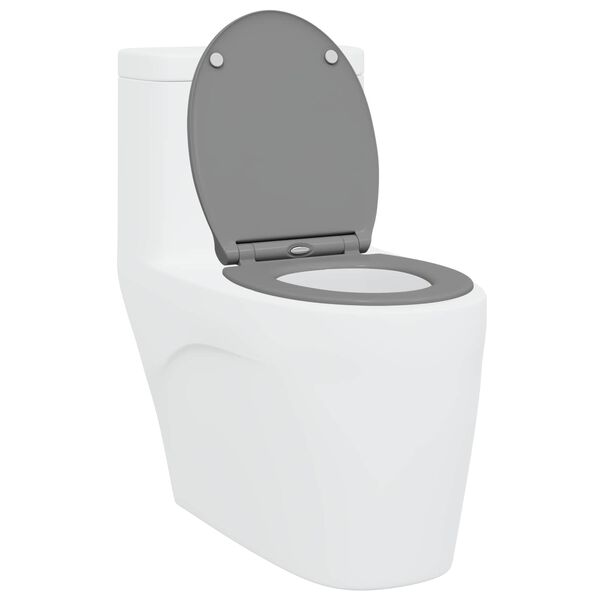vidaXL Asiento de WC Gris 47 x 37,5 x 3,8 cm Duroplast