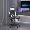 vidaXL Silla gaming giratoria cuero sint&eacute;tico negro y blanco