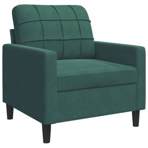 vidaXL Sill&oacute;n de terciopelo verde oscuro 60 cm