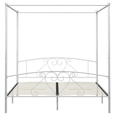 vidaXL Estructura de cama con dosel metal blanco 200x200 cm