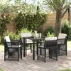 vidaXL Conjunto de Comedor de Jardín 5 pcs Negro Poliratán
