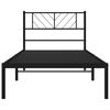 vidaXL Estructura cama sin colch&oacute;n con cabecero metal negro 90x200 cm