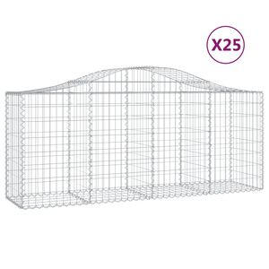 vidaXL Cestas de gaviones 25 uds forma de arco hierro 200x50x80/100 cm