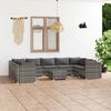 vidaXL Set de muebles de jard&iacute;n 10 pzas y cojines rat&aacute;n sint&eacute;tico gris