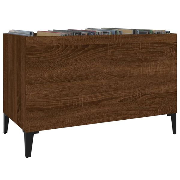 vidaXL Mueble discos madera contrachapada roble marr&oacute;n 74,5x38x48 cm