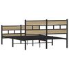 vidaXL Estructura de cama sin colchón metal roble Sonoma 160x200 cm