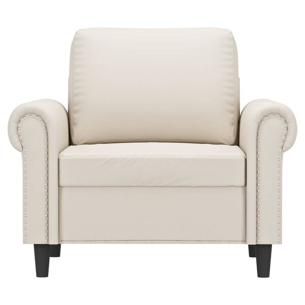 vidaXL Sill&oacute;n cuero sint&eacute;tico crema 60 cm