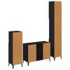vidaXL Juego de muebles de ba&ntilde;o 3 pcs Roble negro Madera contrachapada