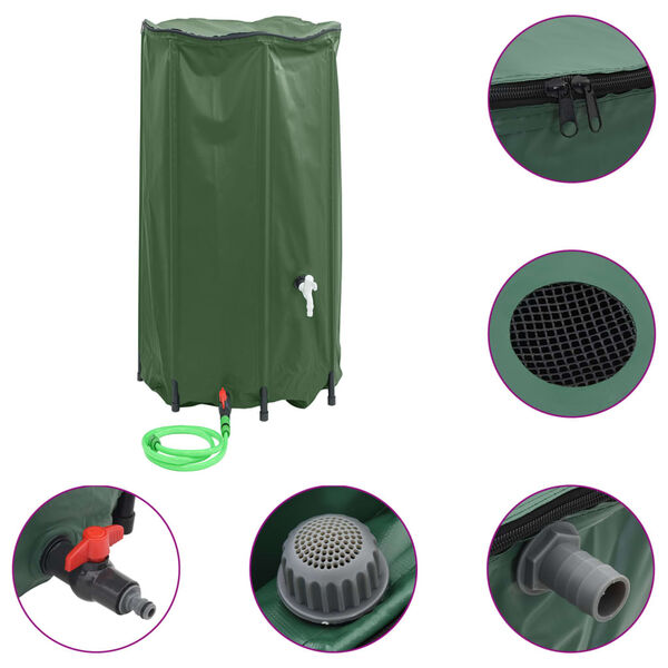 vidaXL Dep&oacute;sito de agua plegable con grifo PVC 380 l