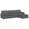 vidaXL Sof&aacute; modular con reposapi&eacute;s y cojines, color gris oscuro