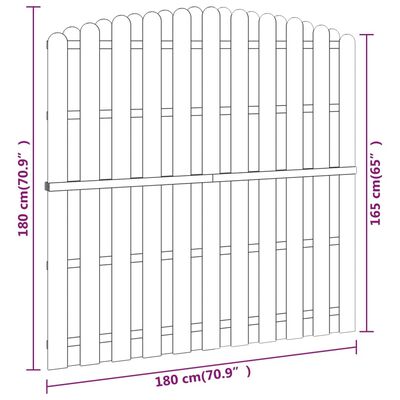 vidaXL Panel de valla madera de pino impregnada 180x(165-180) cm