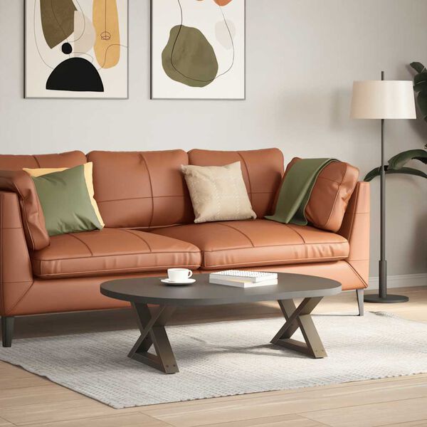 vidaXL Patas para mesa de centro (2 unidades), acero natural, 50 x (30-31,3) cm.