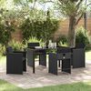 vidaXL Conjunto de Comedor de Jard&iacute;n 5 pcs Negro rat&aacute;n sint&eacute;tico